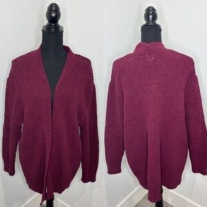 A new day Maroon Knit Women’s Cardigan (L)
